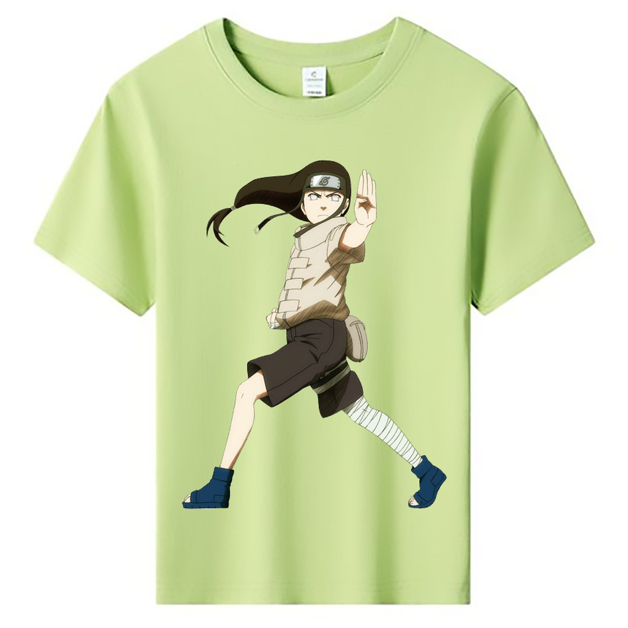 （画像用） NARUTO -ナルト- 日向ネジ Hyūga Neji 綿100％キッズTシャツ（フロントプリント）